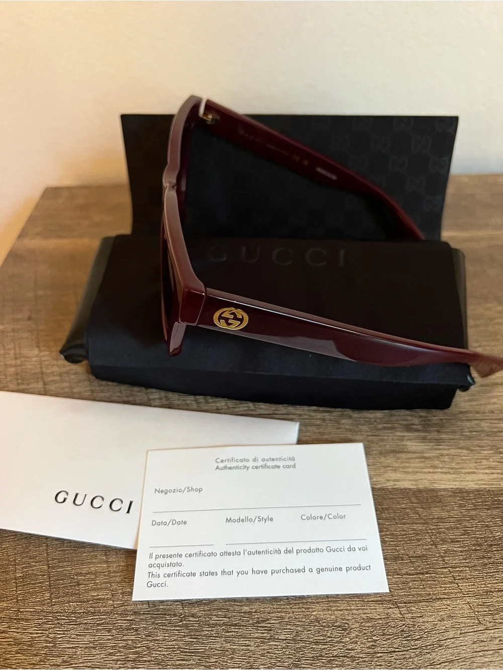 Gucci GG1714S-003 Burgundy Cat-Eye 54mm Sunglasses